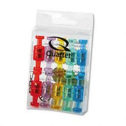 Quartet Manufacturing. Co. Magnetic Push Pins for Magnetic Planning Boards, Assorted Colors, 20/Pack (QRTMPPC)
