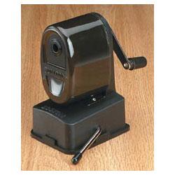 Hunt Manufacturing Company Manual Vacuum Mount Pencil Sharpener, Smoke Black Receptacle, Black Base (HUN1182)