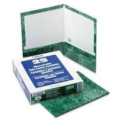 Esselte Pendaflex Corp. Marble Design Laminated Two-Pocket Portfolios, Emerald Green, 25/Box (ESS51617)