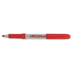 Bic Corporation Mark-It™ Fine Point Permanent Marker, Rubber Grip, Rambunctious Red Ink, Dozen (BICGPM11RD)