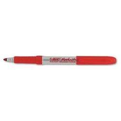 Bic Corporation Mark-It™ Fine Point Permanent Marker, Rubber Grip, Rambunctious Red Ink, Dozen (BICGPM11RD)