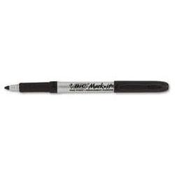 Bic Corporation Mark-It™ Fine Point Permanent Marker, Rubber Grip, Tuxedo Black Ink, Dozen (BICGPM11BK)