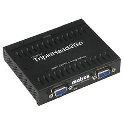 MATROX GRAPHICS Matrox TripleHead2Go VGA Splitter - 3 x D-Sub (HD-15) Monitor - 640 x 480 @ 60 Hz, 800 x 600 @ 60 Hz, 1024 x 768 @ 75 Hz, 1280 x 1024 @ 60 Hz - SVGA, XGA, SXGA