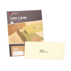 Maco Tag & Label Matte Labels, Address, 1 x2-5/6 , Clear (MACML4000)