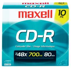 Maxell 40x CD-R Media - 700MB - 10 Pack (648210)