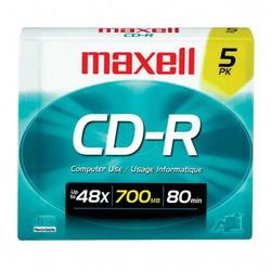 Maxell 48x CD-R Media - 700MB - 5 Pack
