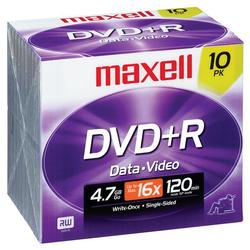 Maxell 4x DVD+R Media - 4.7GB - 10 Pack