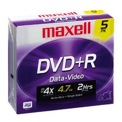 Maxell 4x DVD+R Media - 4.7GB - 5 Pack (634032)