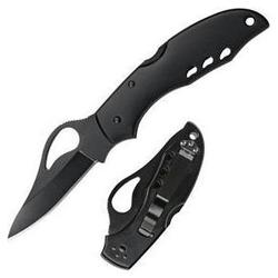 Spyderco Meadowlark, Black Stainless Handle & Blade, Plain