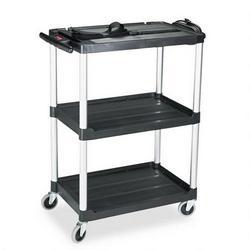 RubberMaid Media Master™ Three-Shelf AV Carts, 42 Open Electronic, Black (RUB9T30)