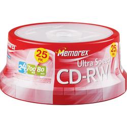 Memorex 24x CD-RW Media - 700MB - 120mm Standard - 25 Pack