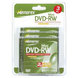 Memorex 2x DVD-RW Media - 1.4GB - 3 Pack