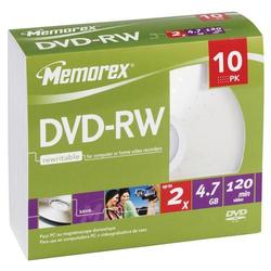 Memorex 2x DVD-RW Media - 4.7GB - 10 Pack