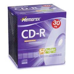 Memorex 48x CD-R Media - 700MB - 120mm Standard - 30 Pack Slimline Jewel Case