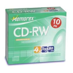 Memorex 4x CD-RW Media - 700MB - 10 Pack