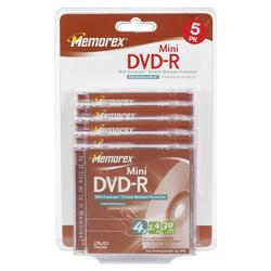 Memorex 4x Mini DVD-R Media - 1.4GB - 5 Pack