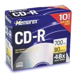 Memorex 52x CD-R Media - 700MB - 10 Pack (4514)