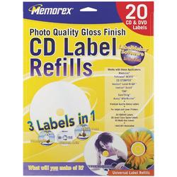 Memorex CD/DVD Label(s) - Glossy - 20 x Label