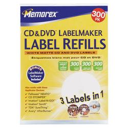 Memorex CD/DVD Label(s) - Matte - 300 x Label