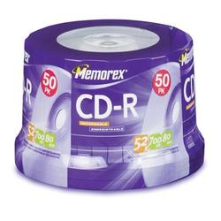 Memorex CD-R Media 700MB 80min 52x (50 Pack) Spindle