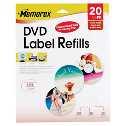 Memorex DVD Labels - Matte - 20 x Label