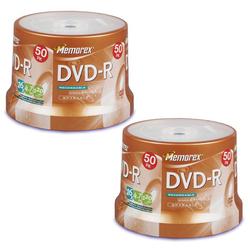Memorex DVD-R 16x 4.7B ( 2 X 50 Pack) Spindle