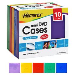 Memorex Mini DVD Cases - Polypropylene - Red, Blue, Green, Yellow, Purple