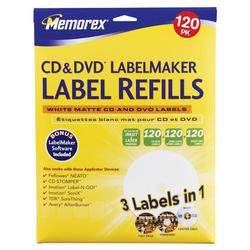 Memorex Premium quality white matte CD/DVD Label(s) - Matte - 120 x Label