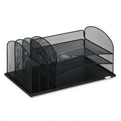 Safco Products Mesh Desk Organizer, Three Horizontal/Three Upright Sections, Black (SAF3254BL)