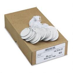 AVERY Metal Rim Round Strung ID Tags, Size #34, 1-9/16 Diameter, White, 500/Box AVE14314