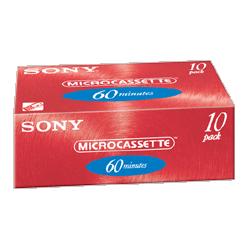 Sony Magnetic Products Micro Cassette, Compact, 60 Minute, 10/Pack (SON10MC60)