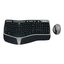 Microsoft Natural Ergonomic Desktop 7000 - Keyboard - Wireless - Mouse - Laser - Type A - USB - Receiver