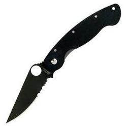 Spyderco Military Model, Black Blade, G-10 Handle, Comboedge