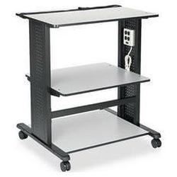 Creative Office Seating Mobile AV Cart, 36-1/2wx32-1/2dx42-1/2h, Black Uprights, Black/Gray Shelves (TIF1010AVANTFLK)