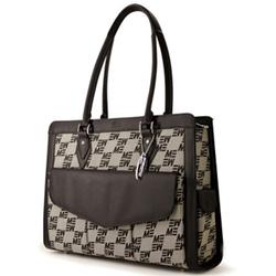 Mobile Edge Geneva Notebook Tote - Top Loading - MicroFiber - Black, Taupe