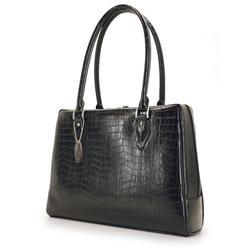 MOBILE EDGE LLC Mobile Edge Large Milano Computer Handbag (Large) - Top Loading - Faux-Croc - Black