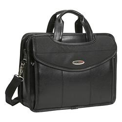 Mobile Edge Premium V-Load Notebook Case - Top Loading - Shoulder Strap - Leather - Black
