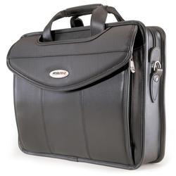 Mobile Edge Select V-Load Notebook Case - Top Loading - Shoulder Strap - Leather - Black