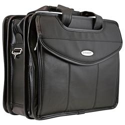 Mobile Edge Ultra V-Load Notebook Case - Top Loading - Shoulder Strap - Leather - Black