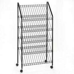 Safco Products Mobile Literature Rack, 32-1/2w x 32d x 63-5/8, Charcoal (SAF4129CH)