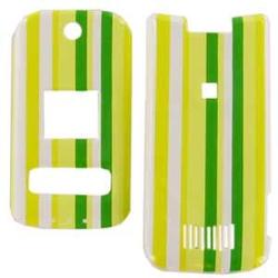 Wireless Emporium, Inc. Motorola KRZR K1m Green Stripes Snap-On Protector Case Faceplate