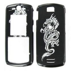 Wireless Emporium, Inc. Motorola L7c Black w/Silver Dragon Snap-On Protector Case Faceplate