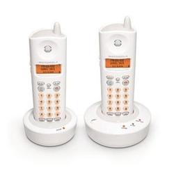 Motorola MD4153 Dual Handset Cordless Telephone - 1 x Phone Line(s) - 1 x Headset - White