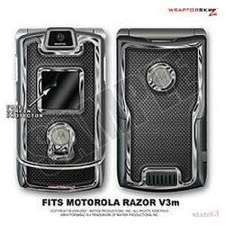 WraptorSkinz Motorola Razor (Razr) V3m Skin Carbon Fiber and Chrome Ki