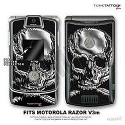 WraptorSkinz Motorola Razor (Razr) V3m Skin Chrome Skull Kit by TuneTa
