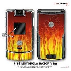 WraptorSkinz Motorola Razor (Razr) V3m Skin Fire On Black Kit by TuneT