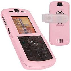 Wireless Emporium, Inc. Motorola SLVR L7 Rubberized Protector Case w/Clip (Pink)