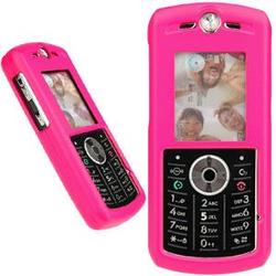 Wireless Emporium, Inc. Motorola SLVR L7c Rubberized Protector Case w/Clip (Hot Pink)