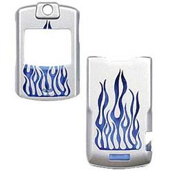 Wireless Emporium, Inc. Motorola V3/V3m/V3c Laser Blue Flame Snap-On Protector Case Faceplate