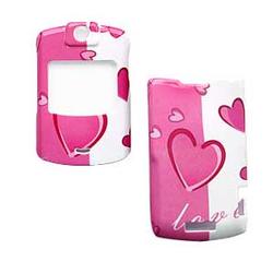 Wireless Emporium, Inc. Motorola V3/V3m/V3c Pink Hearts Snap-On Protector Case Faceplate